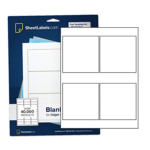 4" x 4" Labels from SheetLabels.com, Laser or Inkjet Printable, Easy to Peel, 8000 Labels - 2000 Sheets