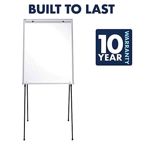 Quartet Easel, Dry-Erase, Steel, Dual-Purpose Writing Board/Flipchart, Total Erase, 29" x 40", Black Frame (81E)