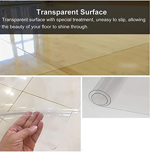 ZHOUHONG Clear Heavy Duty Hard-Floor Chair Mat for Low Pile Carpet - Floor Protection Mat