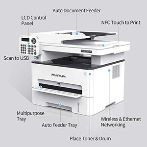 Pantum M6802FDW Wireless Laser Printer Scanner Copier Fax All-in-One, Auto -Duplex Printing, with 1 Pack TL-410X 6000 Pages Yield Toner Cartridge