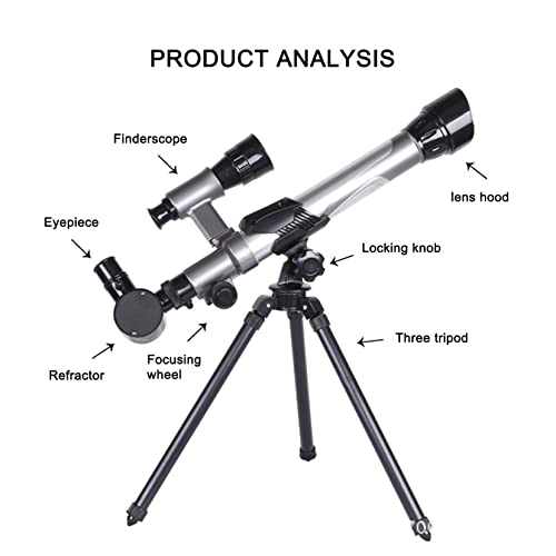 Lucktop HD Astronomical Telescope for Children, High Magnification 40 Times Large Diameter with Finder Mirror and High-Definition Eyepiece, Scientific Educational Exploration Toy Kids