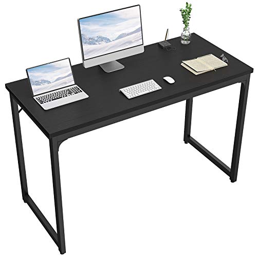 Foxemart Computer Desk 47” Modern Sturdy Office Desk PC Laptop Notebook Study Writing Table for Home Office Workstation, Black
