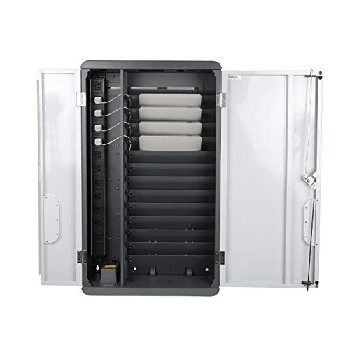 Pearington 12 Device Fully Assembled Wall Mount Charging & Storage Cabinet for iPads, Chromebooks and Laptops, Up to 13-inch Screen Size, Easy Access, Surge Protection, Locking Front Door