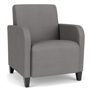 Lesro Siena Polyurethane Lounge Reception Guest Chair in Gray/Black