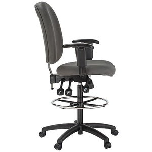 Harwick 6058C-D-BK Extra Tall Ergonomic Drafting Chair, Black Fabric