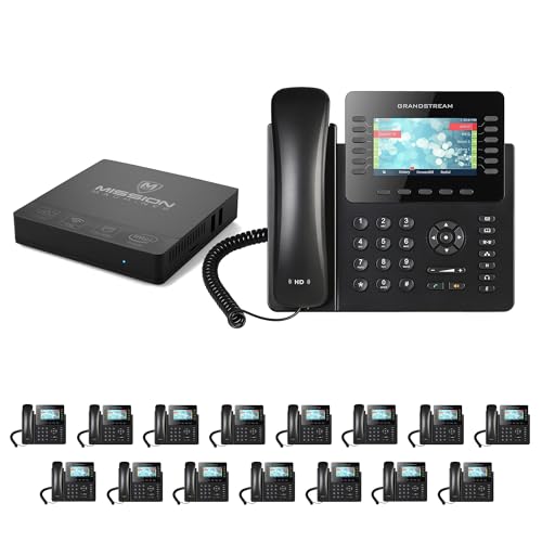 MM MISSION MACHINES Business Phone System G300: Grandstream 2170 Phones + Server + 1 Year Phone Service (16 Phone Bundle)