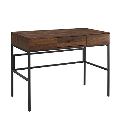 Walker Edison Modern Wood Computer Writing Desk Storage Drawer Home Office Workstation Small, 42 Inch, Dark Walnut