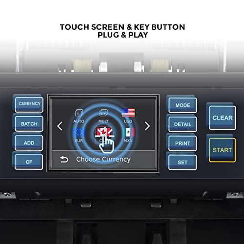 NUCOUN VC-7 Prime Level Bank Grade Money Counter Machine Mixed Denomination Value Counting Serial Number 32 Currency Enabled 2CIS/UV/IR/MG/MT Counterfeit Detection Bill Value Counter 3 Years Warranty