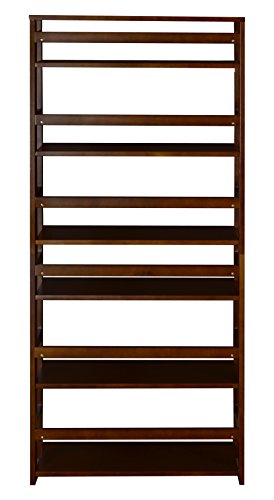 Regency Flip Flop 67-inch High Folding Bookcase- Mocha Walnut