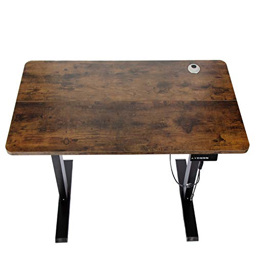 Egresel Ergonomic Electric Height Adjustable Standing Desk,48 x 24 Inch,Computer Desk & Workstation Table,Sit Stand Up Desk for Home & Office with 4 Memory Smart Control, Rustic Brown