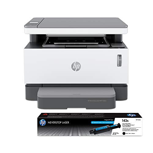 HP Neverstop All-in-One Laser Printer 1202w | Wireless Laser with Cartridge-Free Monochrome-Toner-Tank (5HG92A) with-Toner Reload-Kit