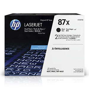 HP 87X | CF287XD | 2 Toner-Cartridges | Black | Works with HP LaserJet Enterprise M527, M506, M501 | High Yield