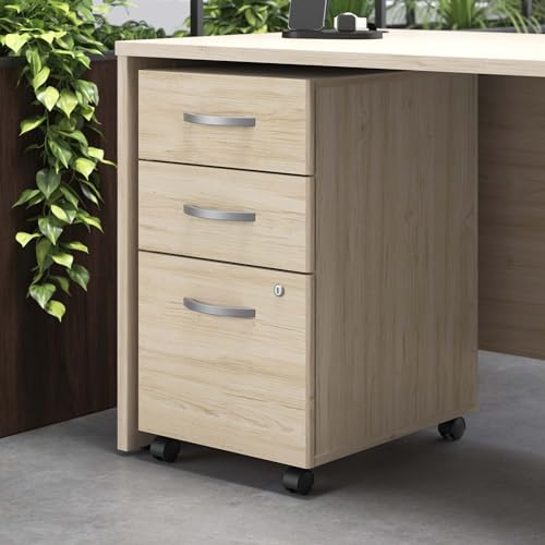 Nature's Logic Studio C 3 Drawer Mobile File Cabinet - Natural Elm, Assembled