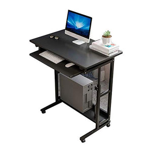 XUERUIGANG Mobile Stand Up Desk, Adjustable Laptop Desk with Wheels Storage Desk Home Office Workstation, Rolling Table Laptop Cart （Black）
