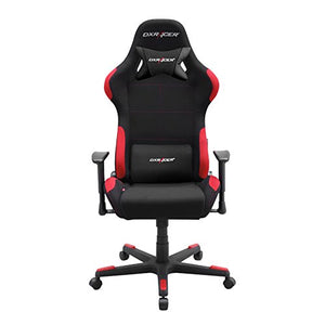 DXRacer Formula Series OH/FD01/NR Black Racing Seat Office DX Racer Chair Gaming Ergonomic Adjustable Computer Chair with - Included Head and Lumbar Support Pillows (Black/Red)