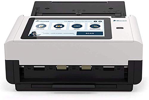 Raven Pro Document Scanner - Huge LCD Touchscreen, High Speed Color Duplex Feeder (ADF), Wireless Scan to Cloud, WiFi, Ethernet, USB, Home or Office