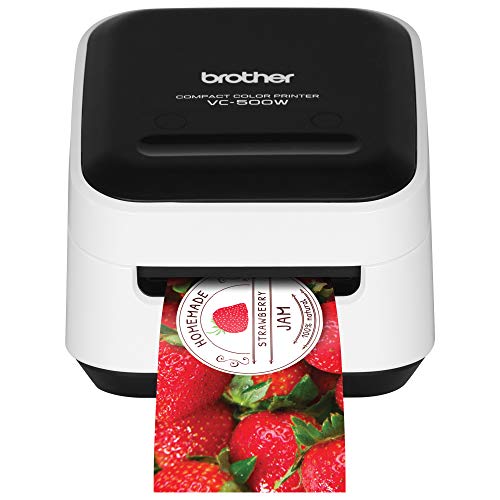 Brother VC-500W Versatile Compact Color Label and Photo Printer with Wireless Networking & Genuine CZ-1004 Continuous Length 1” (1.0”) 25 mm Wide x 16.4 ft. (5 m) Long Label Roll