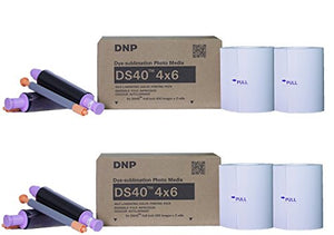 TWO BOXES of DNP DS40 4" x 6" Dyesub Printer Paper, Paper and Ribbon Media Kit (Total 1600 prints). Comes with SAMPLES of our best selling photo folders (Eventprinters brand)