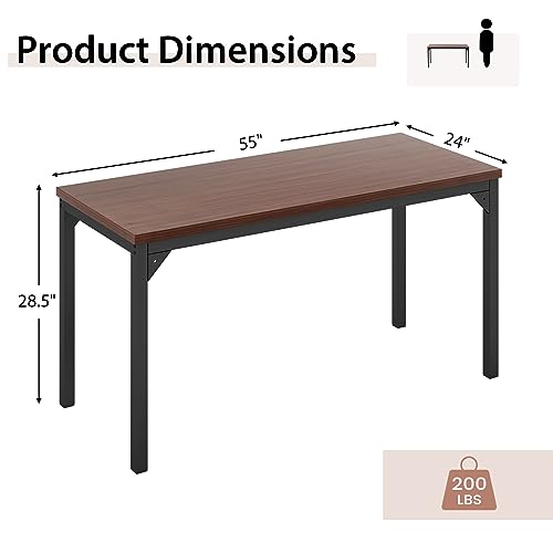 COSTWAY 4.5FT Conference Table Set of 2 - Heavy Duty Steel Frame - Modern Computer Desk