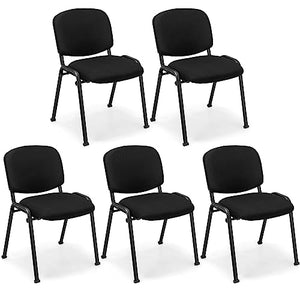 COSTWAY Stackable Waiting Room Chairs Set of 5 - Black