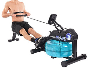 Stamina 'New and Improved' Elite WAVE Water Rower - Rowing Machine 1450 w/Heart Rate Sensor for Customized Workouts