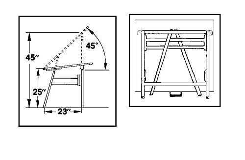 Alvin Professional Table, Black Base White Top 36" x 48"