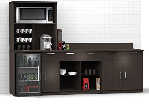 BREAKtime Espresso Lunch Room Furniture Buffet Model 3257 - 4 Piece Group (Factory Assembled)