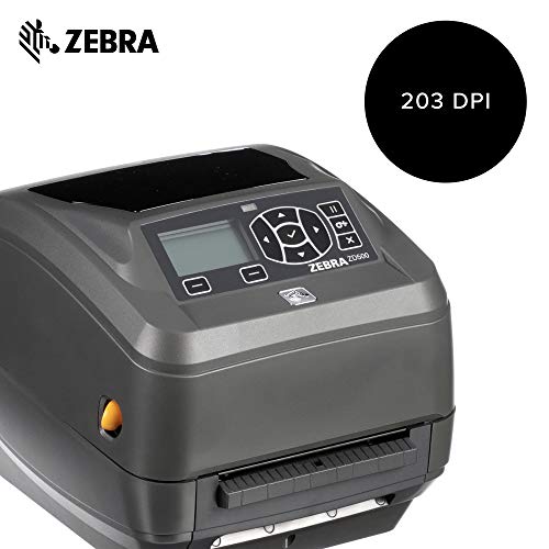 Zebra - ZD500t Thermal Transfer Desktop Printer for Labels and Barcodes - Print Width 4 in - 203 dpi - Interface: Wifi, Bluetooth, Ethernet, Serial, Parallel, USB - ZD50042-T01A00FZ