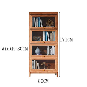 HARAY Glass Door Bookshelf Storage Cabinet (Color: A, Size: 80cm)