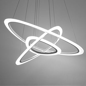 Geometric Design Round Chandelier, Acrylic Mask, Nano - Guided Light Technology, LED Energy Saving The Lamp (Color : White light-B)
