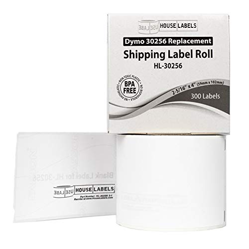 HOUSELABELS Compatible DYMO 30256 Shipping Labels (2-5/16" x 4") Compatible with Rollo, DYMO LW Printers, 50 Rolls / 300 Labels per Roll