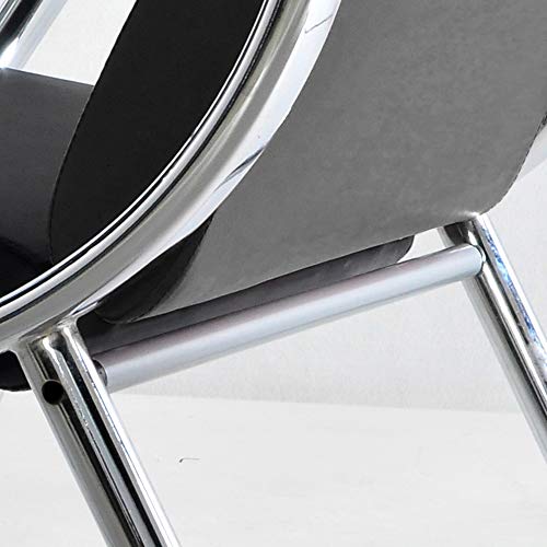BORELAX 3PCS Office Reception Chair Set Black PU Leather