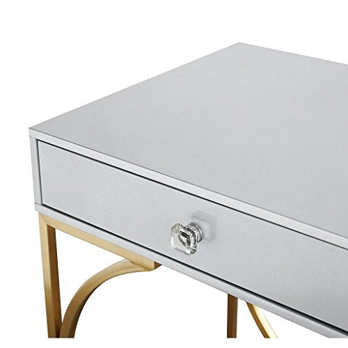 TOV Furniture TOV-G5497 Furniture Lexie Collection Wood and Stainless Steel Home Office Computer Desk, Grey