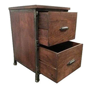 Y Decor Lafayette 2-drawer Wood & Metal File Cabinet in Medium Brown Finish