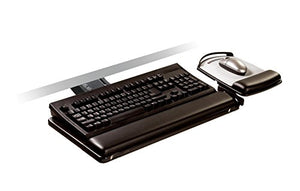 3M AKT180LE Sit/Stand Easy Adjust Keyboard Tray, Highly Adjustable Platform,, Black