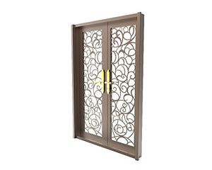 FixtureDisplays Double Door Front Entry Metal Door 15912 - 65 x 96" - Pre-Order Only