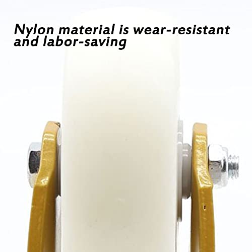 Heavy Iron Core Industrial Load-Bearing Nylon Trolley Caster Set, 6inch