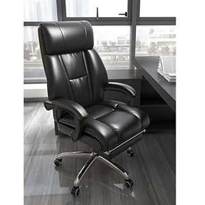 HUIQC Leather Office Chair with Adjustable Height and Lumbar Support