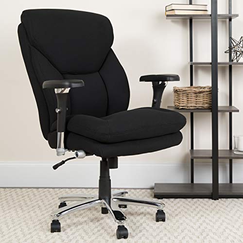 Flash Furniture HERCULES Series 24/7 Intensive Use Big & Tall 400 lb. Rated Black Fabric Executive Swivel Chair with Lumbar Knob