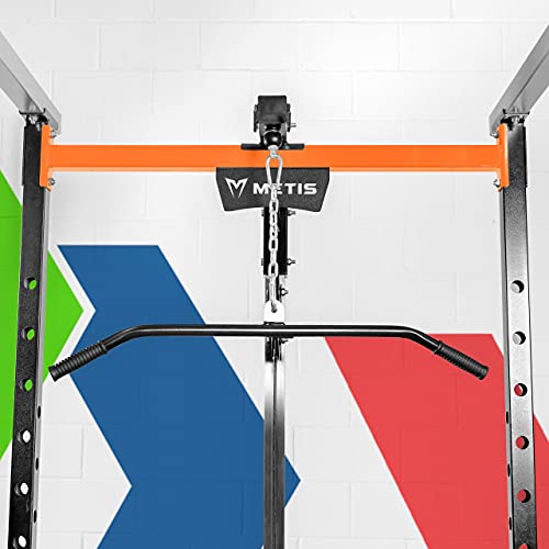 METIS Power Cage Gym Equipment - Power Rack with Weight Plates Storage, Pull Up Bar Station, Dip Bar Station & Optional Pulley System | Strength Training Equipment (Cage + Pulley System)