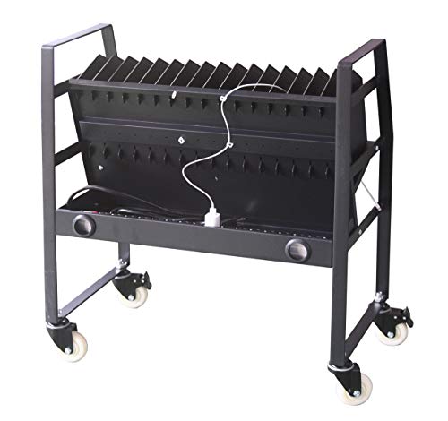 Pearington 16 Device Mobile Open Charging Cart for iPads, Chromebooks and Laptop Computers, Compatible with Any Screen Size, Easy Access Slots, Removable Dividers, Small Footprint, Surge Protection