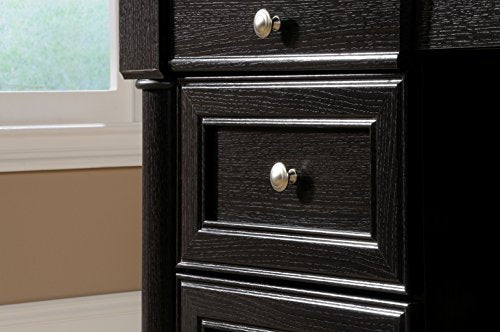 Sauder 420783 Bleeker Street Executive Desk, L: 65.12" x W: 29.53" x H: 29.61", Obsidian Oak finish