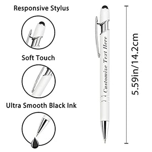 50-500 Pcs Personalized Pens Bulk with Stylus Tip Custom Engraving Ballpoint Pens with Name Message Logo, Customized Gift Pens for Wedding, Graduation, Birthday, Christmas - Medium Point,Black Ink
