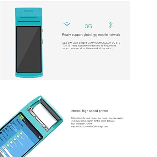 5.5 Inch Android POS Handheld Terminal PDA with Mobile Label Receipt Printer