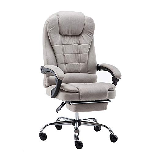 ZZHF Swivel Chair, Cloth Company Lounge Chair Study Office Computer Chair Lifting 360° Swivel Chair, 2 Colors - Adjustable Tilt Cushioned Seat (Color : B, Size : with Pedals)