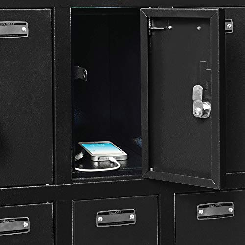 Global Industrial 8 Door Tablet & Cell Phone Charging Locker with Keyed Lock & Hasp