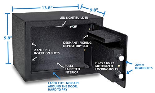 Viking Security Safe VS-25DBLX Depository Biometric Safe Fingerprint Safe Small Drop Slot Safe
