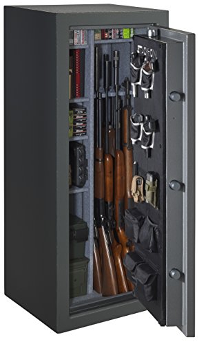 Stack-On TD-24-GP-C-S Total Defense 22-24 Gun Safe with Combination Lock, Gray Pebble