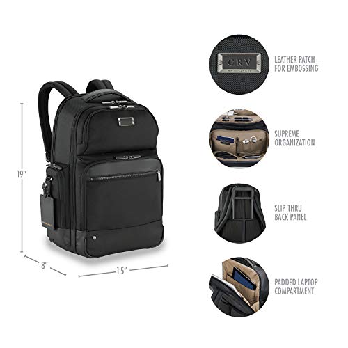 Briggs & Riley @Work Large Laptop Backpack for women and men. Fits up to 17 inch laptop. Business Travel Laptop Backpack with RFID Blocking Pocket, Black