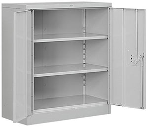 Salsbury Industries Counter Height Heavy Duty Storage Cabinet, Unassembled, Gray
